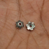 100 Pcs, 7mm German Silver Flower Bead Caps