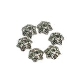 100 Pcs, 6mm German Silver Flower Bead Caps