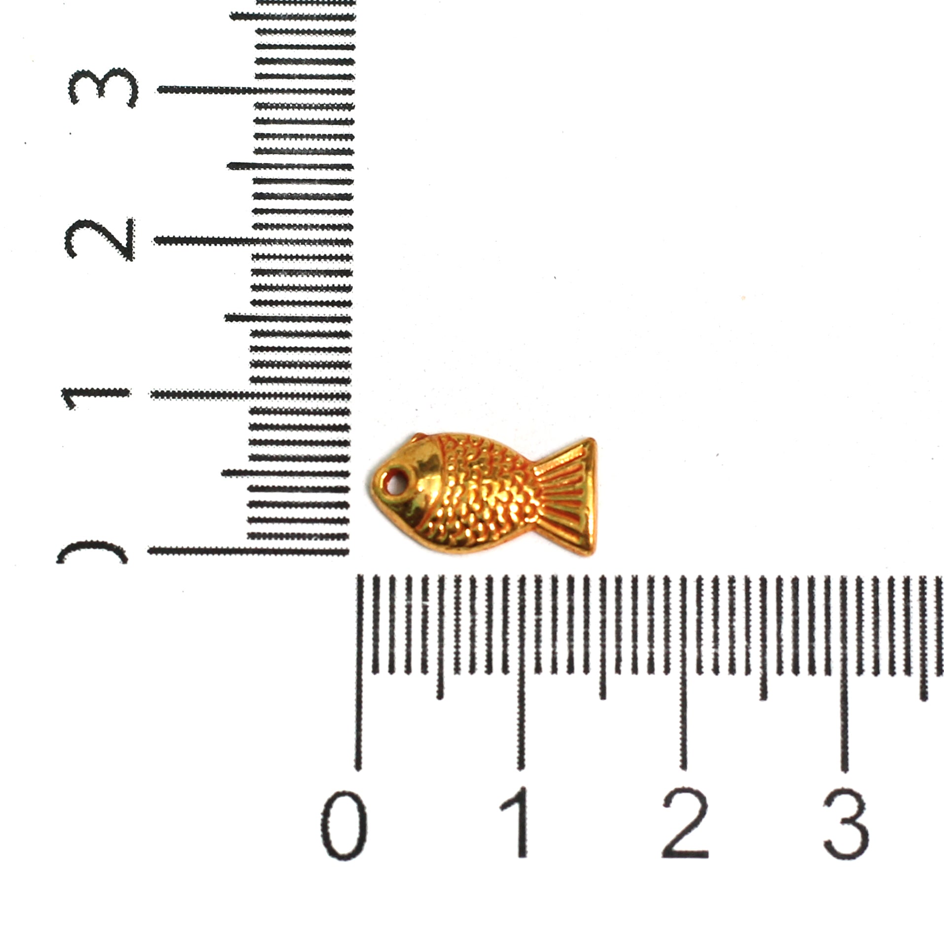 50 Pcs. German Siver Fish Charms Golden 14x7mm