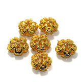 10 Pcs, 15x9mm German Silver Designer Golden Beads