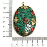 1 Pc Tibetan Pendant Multicolor 2.75 Inch