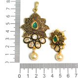 Kundan Pendant With Earring Set