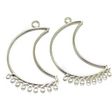 4 Pcs, Brass Earrings Components Chandbali 1.75 Inch