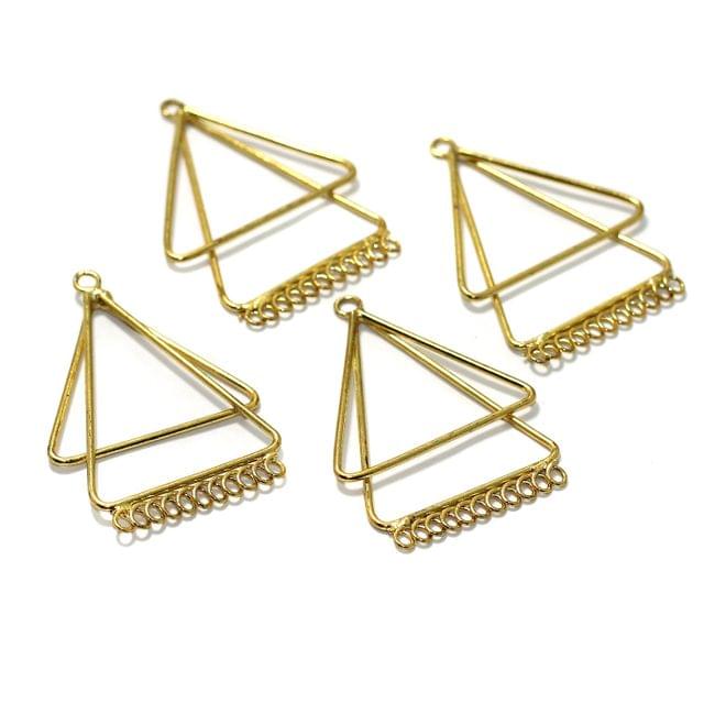 Brass Earrings Components Golden 2 Inch