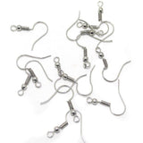 20mm Brass Silver Finish Earring Hooks