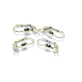 4 Pcs, 16x9mm Silver Brass Earring Hooks