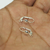 4 Pcs, 16x9mm Silver Brass Earring Hooks