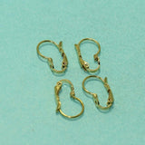4 Pcs, 17x11mm Brass Earring Hooks