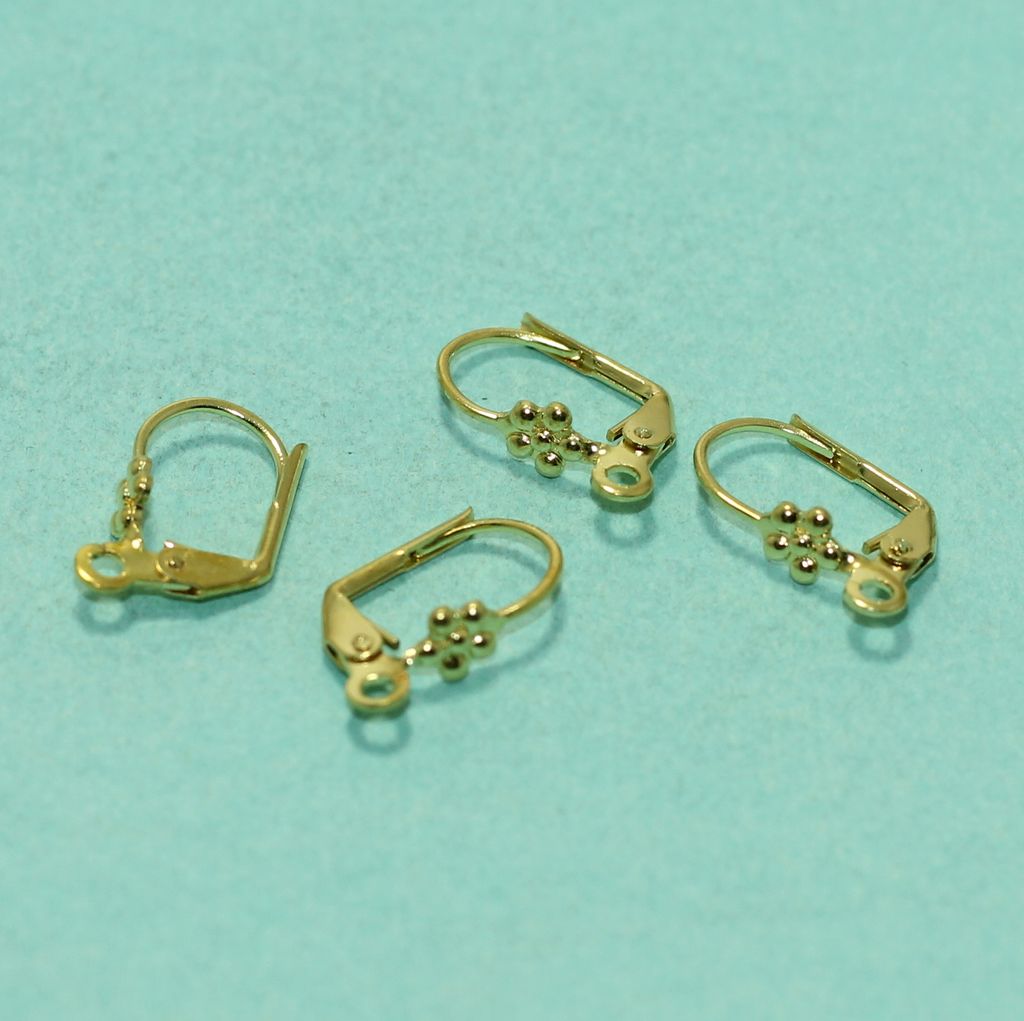 16x9mm Golden Brass Earring Hooks