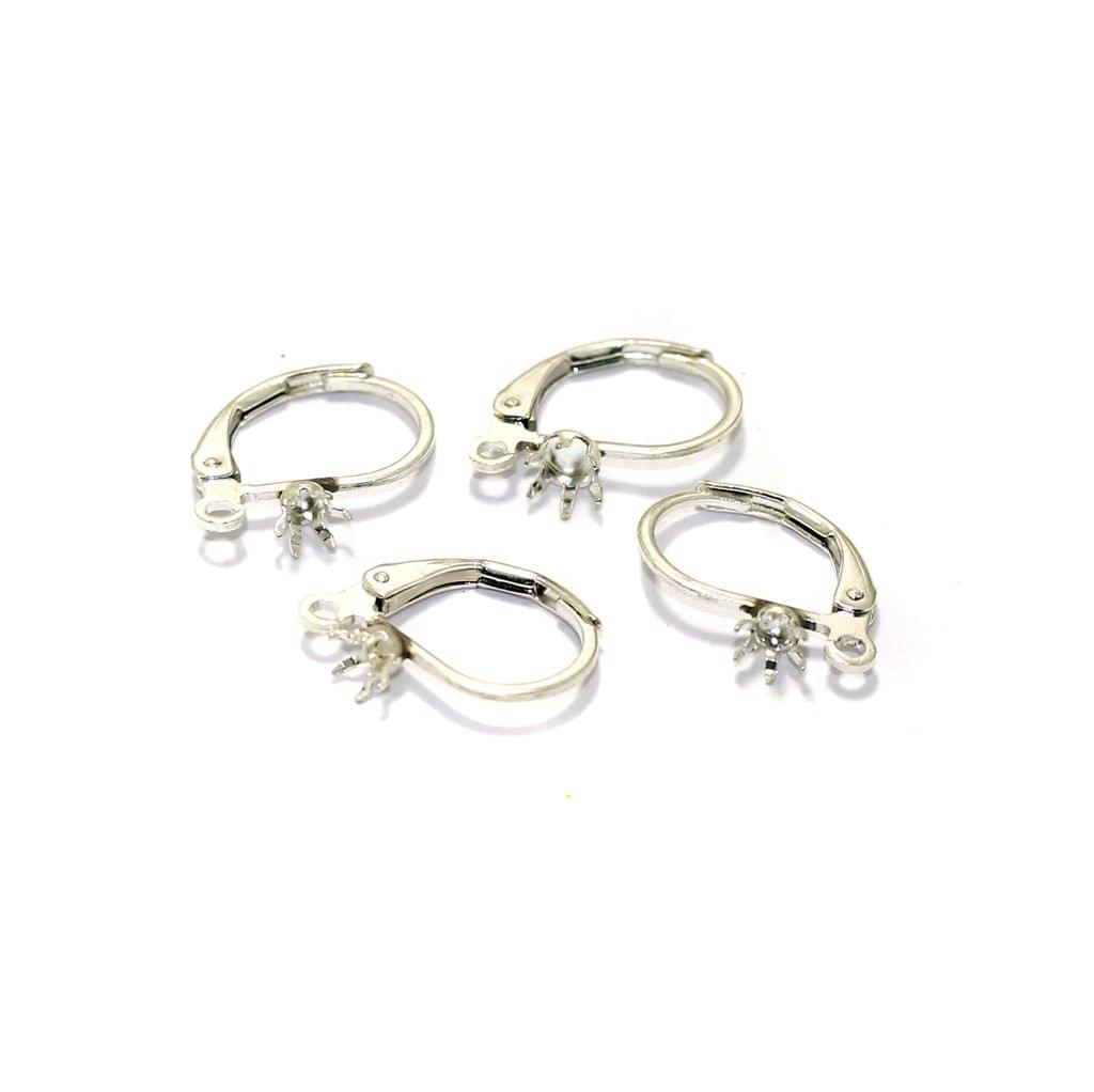 16x10mm Silver Brass Earring Hooks