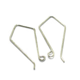 35x17mm Brass Earring Hooks Silver