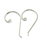 2 Pairs, 36x22mm Brass Earring Hooks Silver