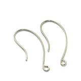 2 Pairs Brass Earring Hooks Silver