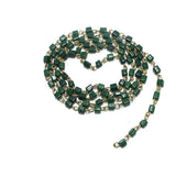 1 Mtr Designer Glass Beaded Chain Green 4x4mm