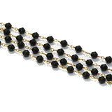 Glass Beaded Chain Bicone Black 5mm