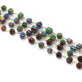 Multicolor Chevron Beaded Chain 6-8mm