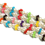 1 Mtr, 10mm Multicolor Acrylic Beaded Chain