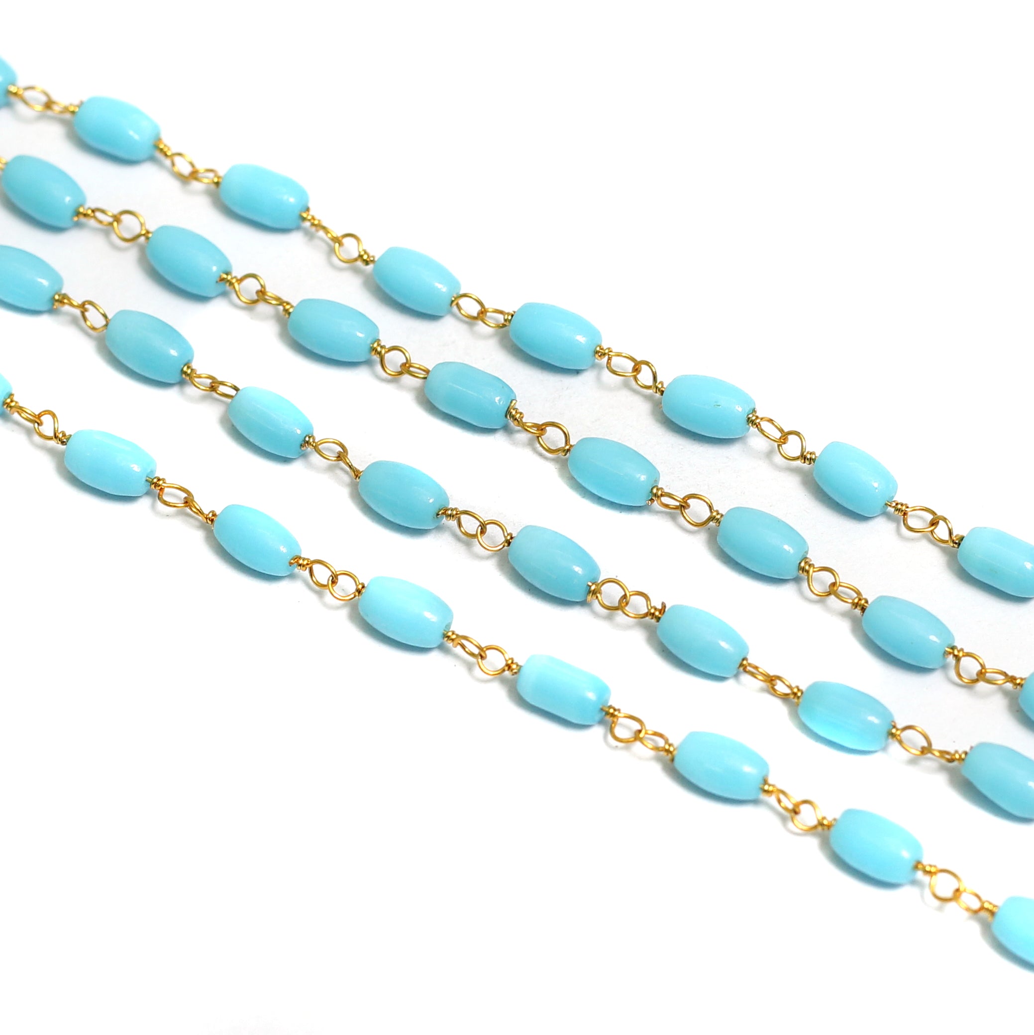 Glass Beaded Chain Turquoise
