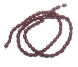 5 Strings, 3mm Jaipuri Beads Red Oval