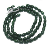 5 Strings 3mm Jaipuri Beads Green Oval
