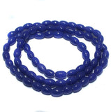 5 Strings 3mm Jaipuri Beads Blue Oval