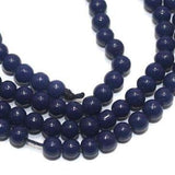 5 Strings 3mm Jaipuri Beads Dark Blue Round