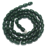 5 Strings 6x4mm Jaipuri Beads Green Drop