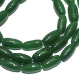 5 Strings 9x4mm Jaipuri Beads Light Green Oval