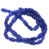 5 Strings 9x4mm Jaipuri Beads Blue Oval