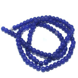 5 Strings 4mm Jaipuri Beads Blue Round