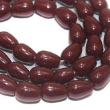 5 Strings 8x6mm Jaipuri Beads Dark Red Drop