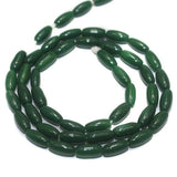 5 Strings 9x4mm Jaipuri Beads Green Oval