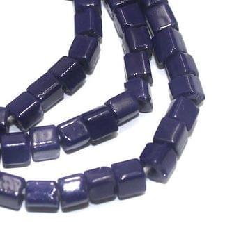 5 Strings 4mm Jaipuri Beads Dark Blue Cube