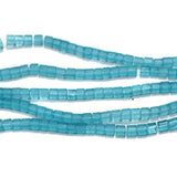 Glass Beads Tyre 4mm Turquoise, Pack Of 5 Strings