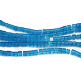 Glass Beads Tyre 4mm Light Blue, Pack Of 5 Strings