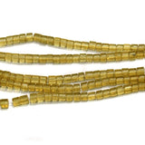 Glass Beads Tyre 4mm Light Yellow, Pack Of 5 Strings