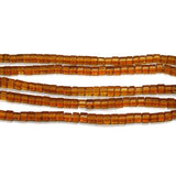 5 Strings 4mm Tyre Glass Beads Brown