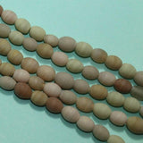 5 Strings Lavender Matte Finish Oval Glass Beads 10x8mm