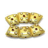 10 Pcs, 20x15mm German Silver Kundan Work Beads Golden