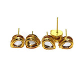 5 Pairs Kundan Earring Studs Drop 10x7mm