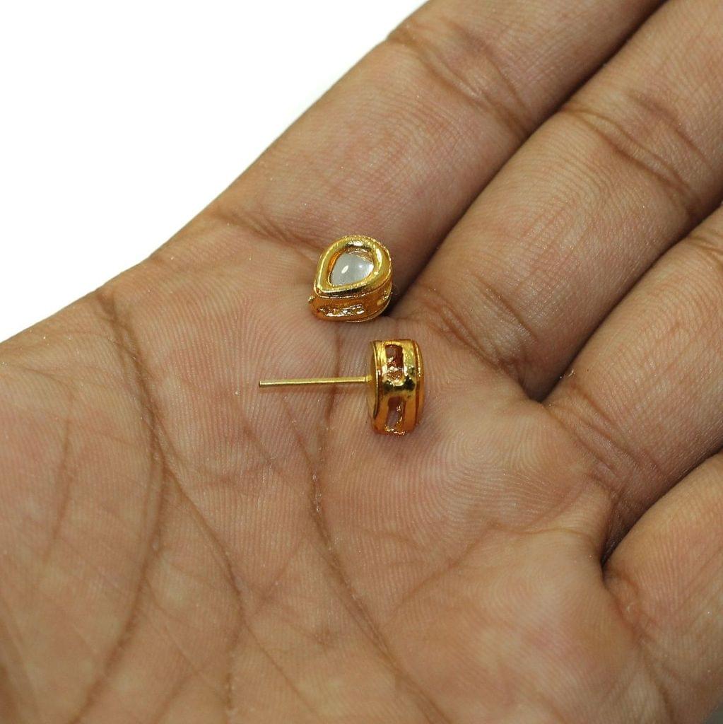 5 Pairs Kundan Earring Studs Drop 10x7mm