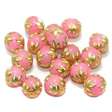 20 Pcs 12mm Meenakari Round Beads Pink