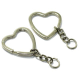 1.25 Inch Heart Shaped Double Split Key chain 1.25 Inch