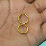 50 Pcs, 16mm Golden Fancy Round Open Ring