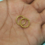 50 Pcs, 15mm Golden Fancy Round Open Ring