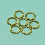 50 Pcs, 15mm Golden Fancy Round Open Ring