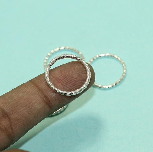 20mm Silver Fancy Round Open Ring