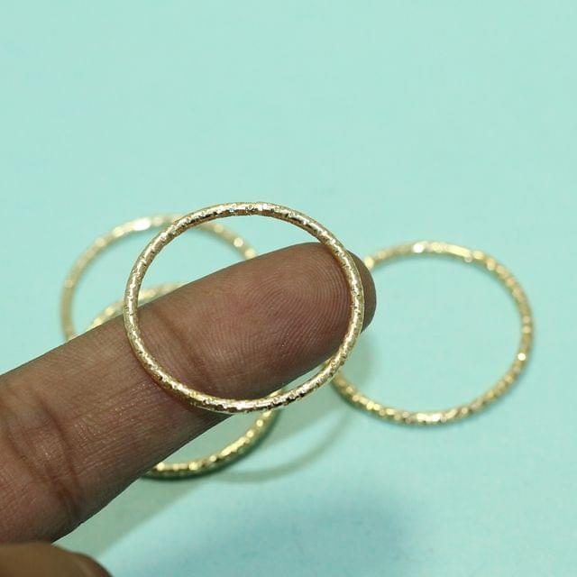 10 Pcs, 30mm Golden Fancy Round Open Ring