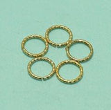 20 Pcs, 15mm Golden Fancy Round Open Ring
