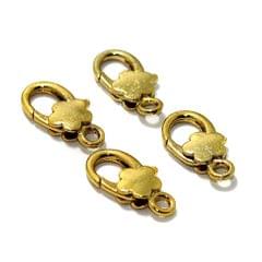10 Pcs, 27X13mm Gold Finish Large Flower Lobster Clasps